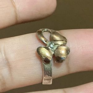 18k Rose Gold Flower Ring with 950 Platinum  size 9.5”